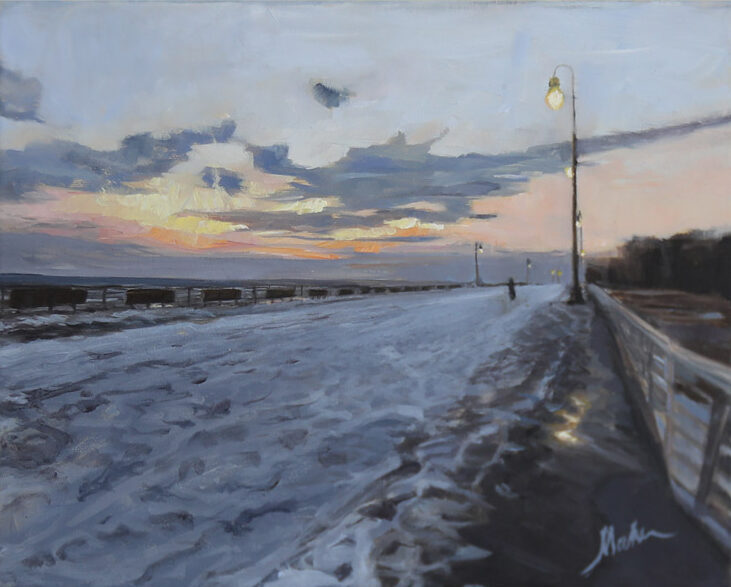Boardwalk at Long Beach in Winter by Kathryn Maher